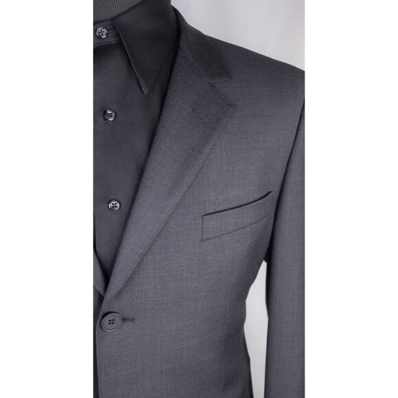 Emporio Armani Solid Gray 3-Button Sport Coat Suit Jacket Blazer Sz 42L Wool EUC - Picture 4 of 15